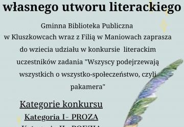 Konkurs na utworzenie własnego utworu literackiego