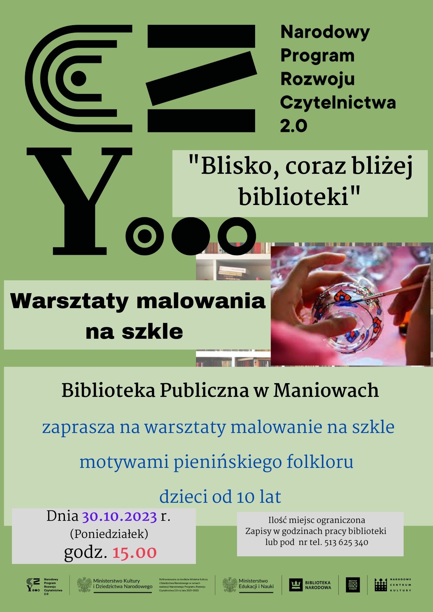 Biblioteka Publiczna w Maniowach zaprasza na warsztaty malowania na szkle