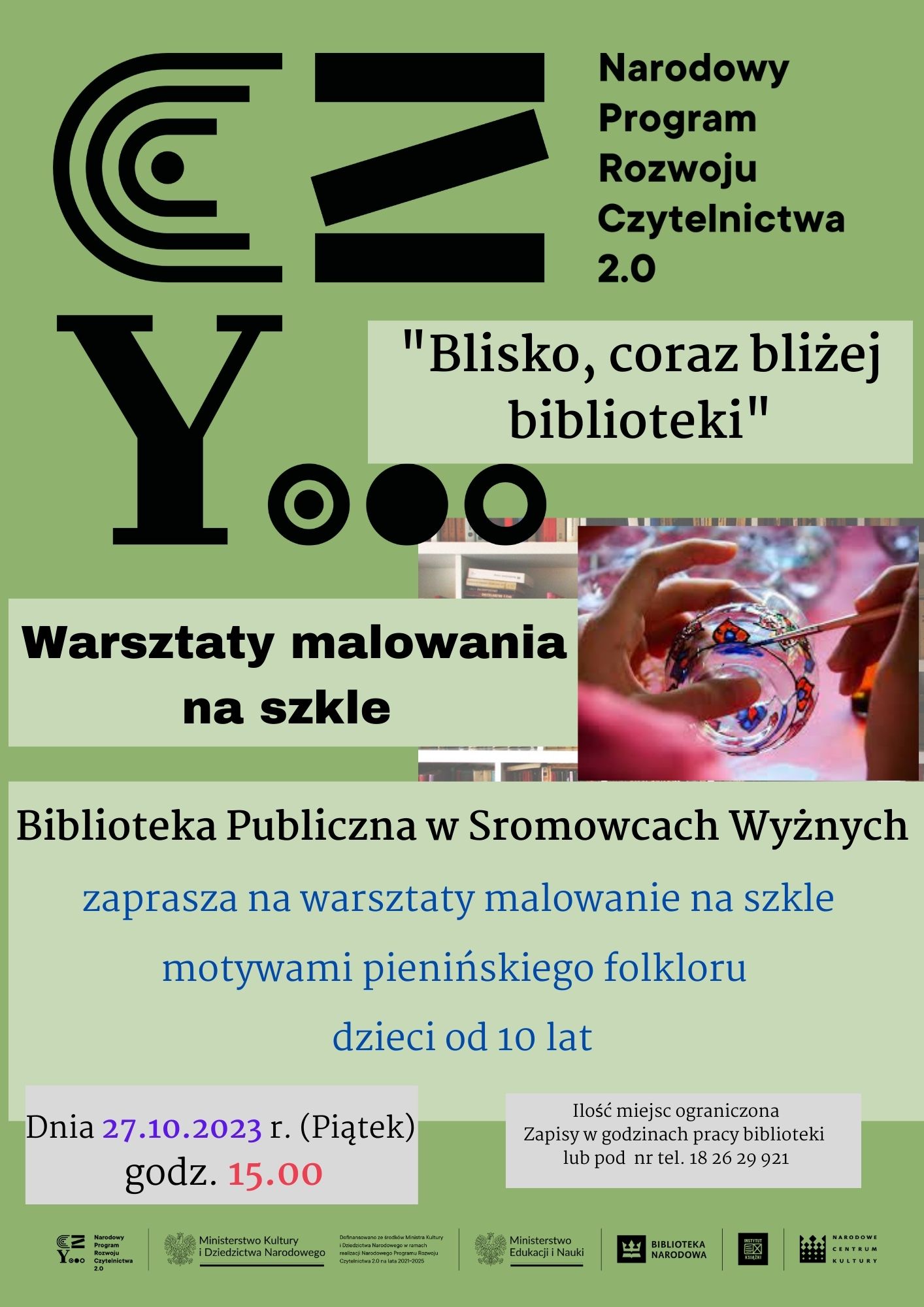 Biblioteka Publiczna w Sromowcach Wyżnych zaprasza na warsztaty malowania na szkle