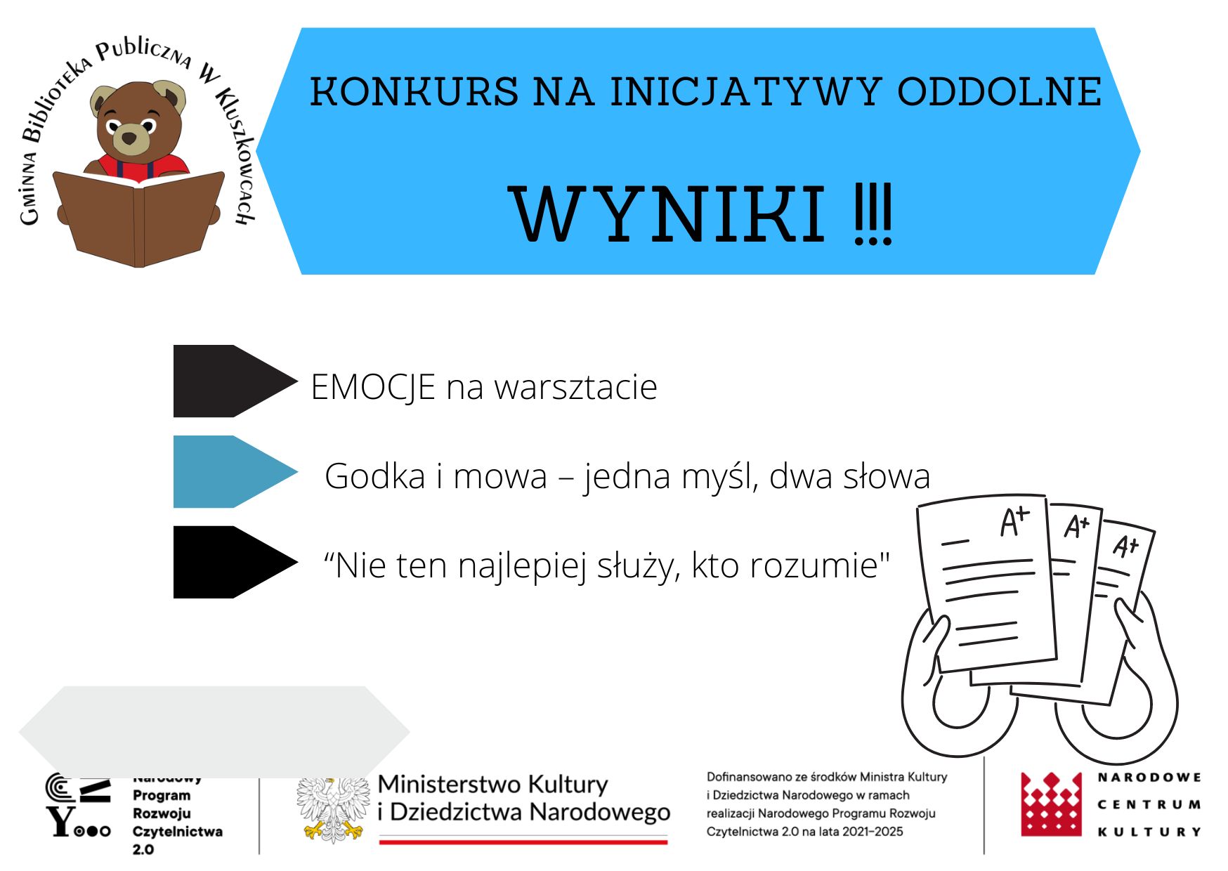 Konkurs na inicjatywy oddolne- Wyniki