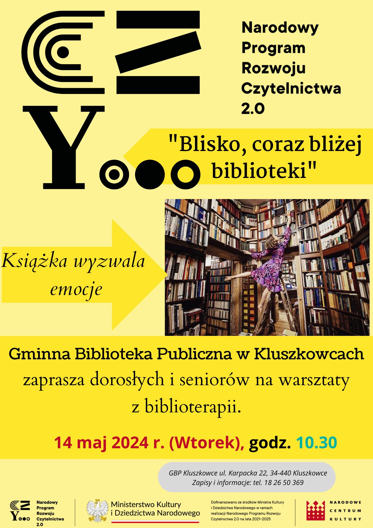 Gminna Biblioteka Publiczna zaprasza dorosłych i seniorów na warsztaty z biblioterapii