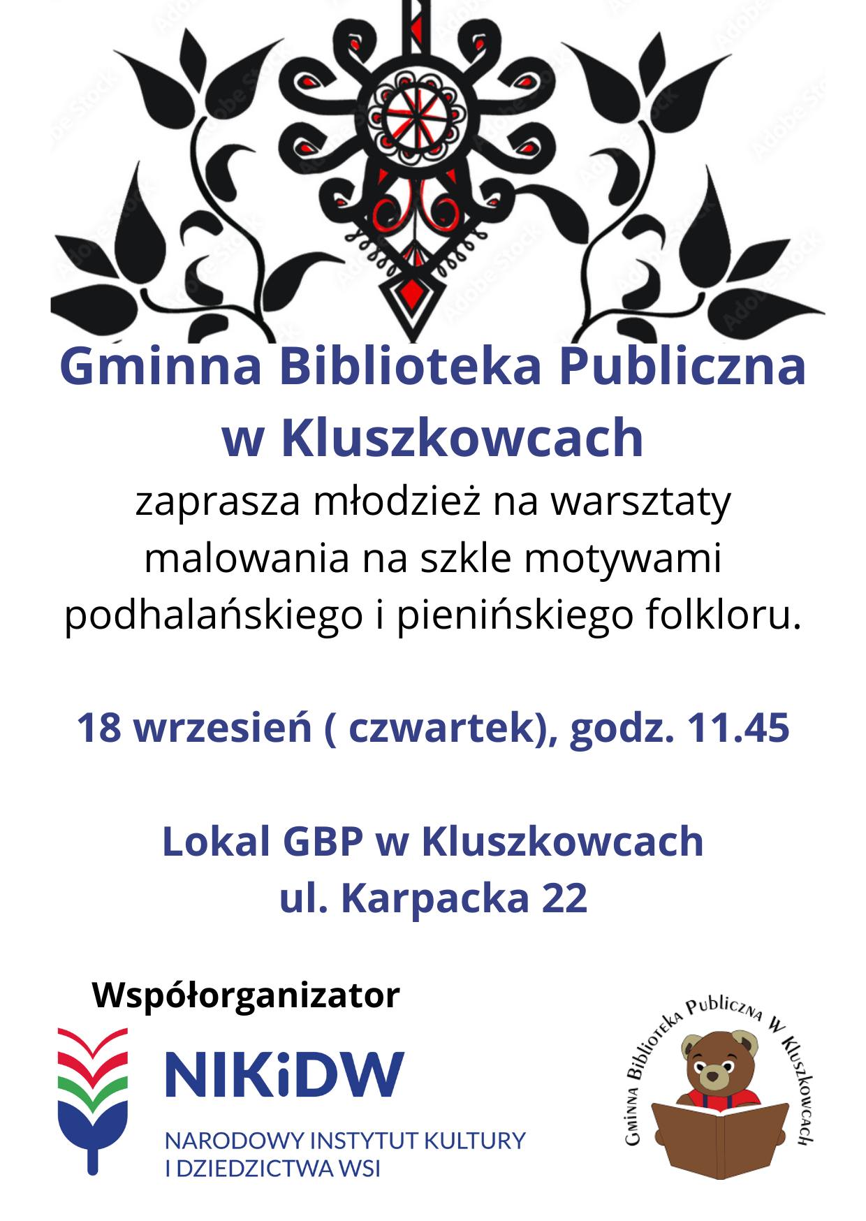 Warsztaty malowania na szkle motywami podhalańskiego folkloru dla młodzieży