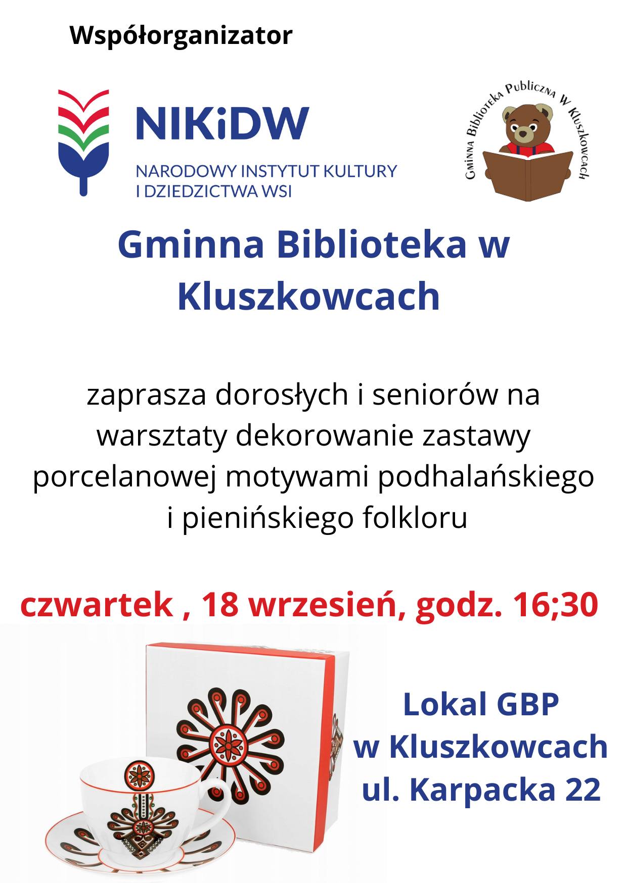 Warsztaty dekorowania zastawy porcelanowej motywami podhalańskiego folkloru