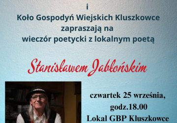 Wieczór poetycki ze Stanisławem Jabłoński. Serdecznie zapraszamy!