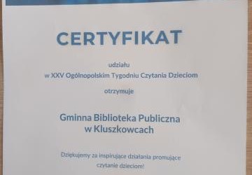 Udział w XXV Ogólnopolskim Tygodniu Czytania Dzieciom