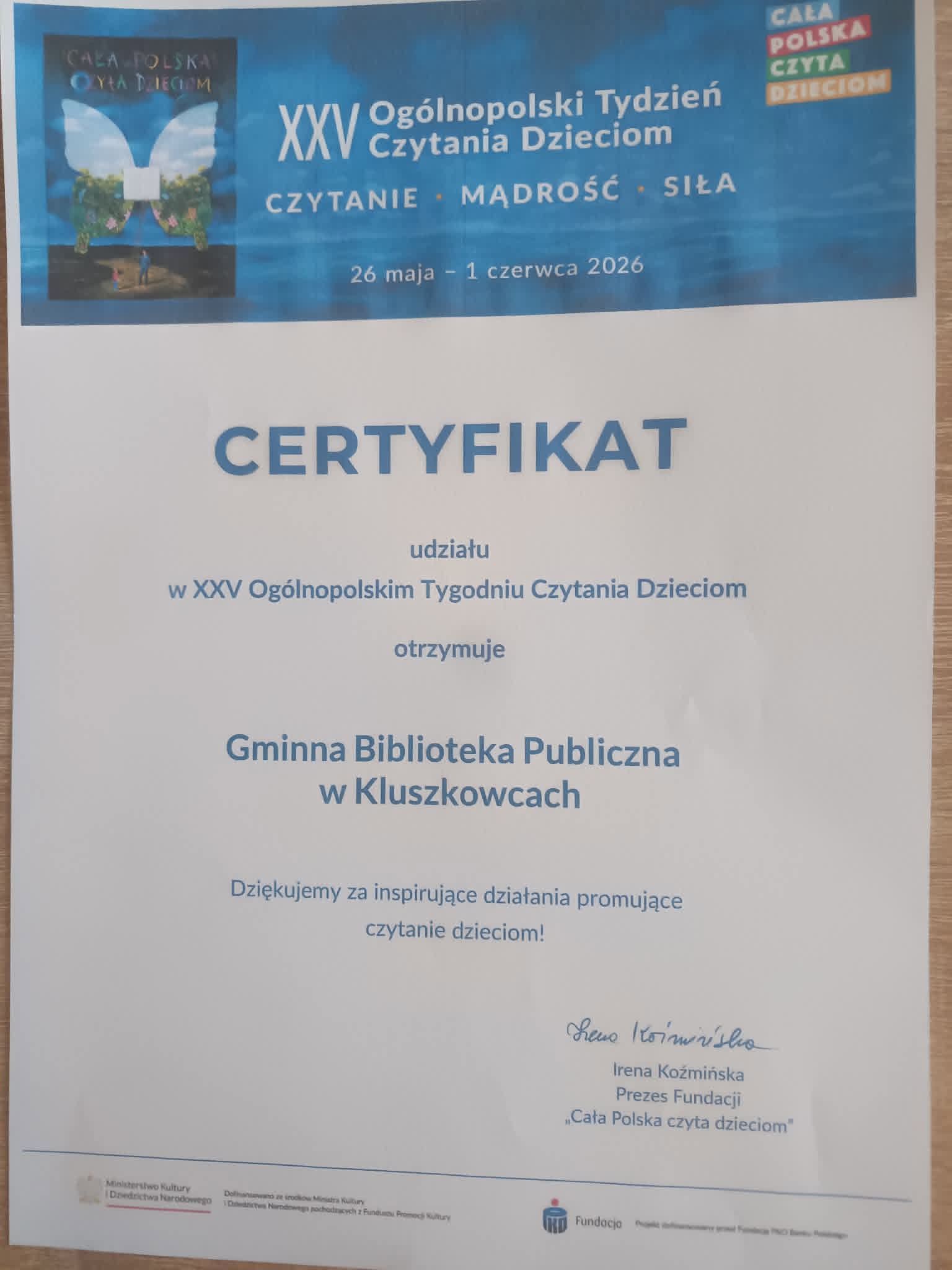Udział w XXV Ogólnopolskim Tygodniu Czytania Dzieciom